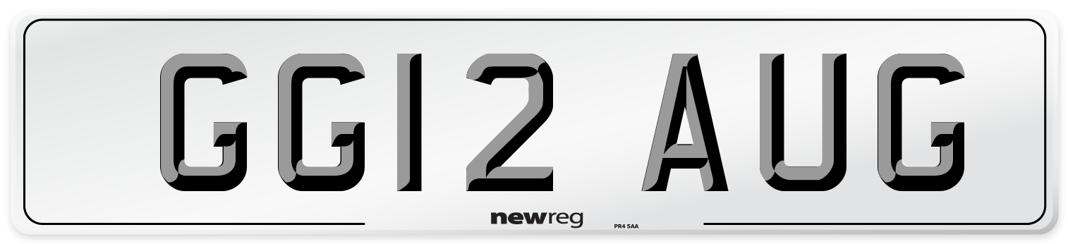 GG12 AUG Number Plate from New Reg